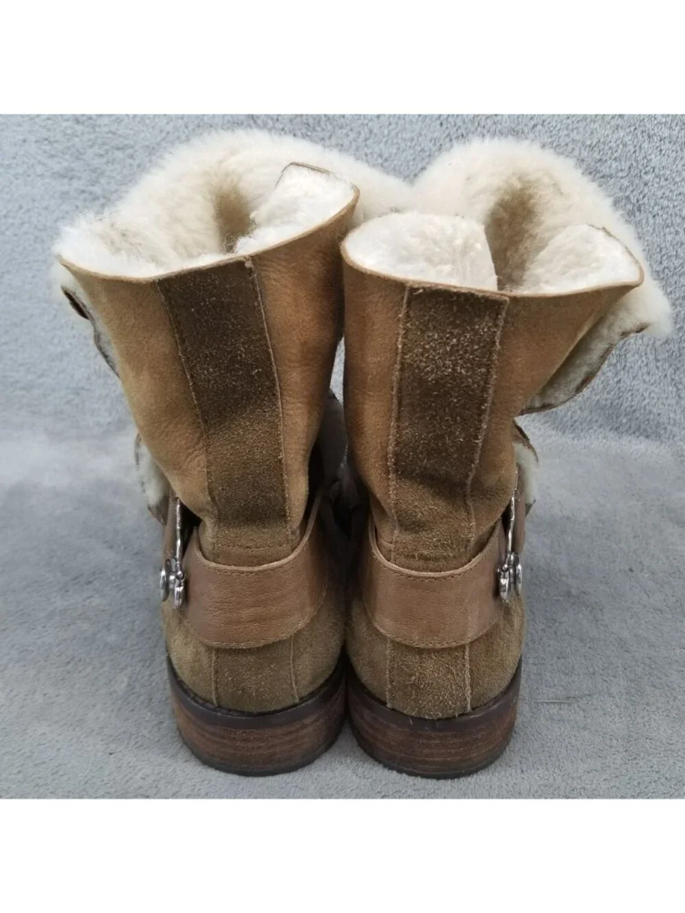Matt Bernson Shoes Womens Size 8.5 Brown Suede Shearling Tundra Boots *Read*